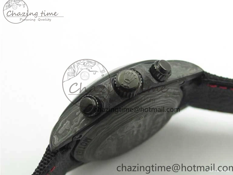 1218 WrinkleFree Daytona DIW Carbon OMF Best Edition Carbon Black Dial Red Hand on Black Nylon Strap A 2846